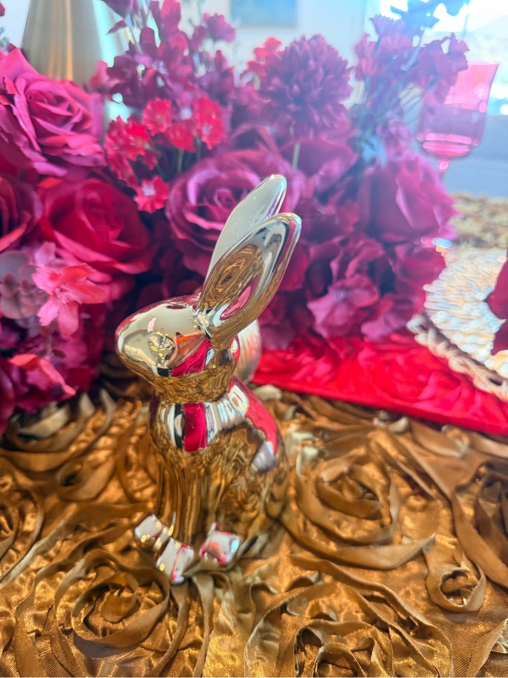 Gold Ceramic Bunny Figurine